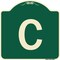 Signmission Designer Series Sign W/ Letter C, Green & Tan Heavy-Gauge Aluminum Sign, 18" x 18", G-1818-22960 A-DES-G-1818-22960 - alternate 1